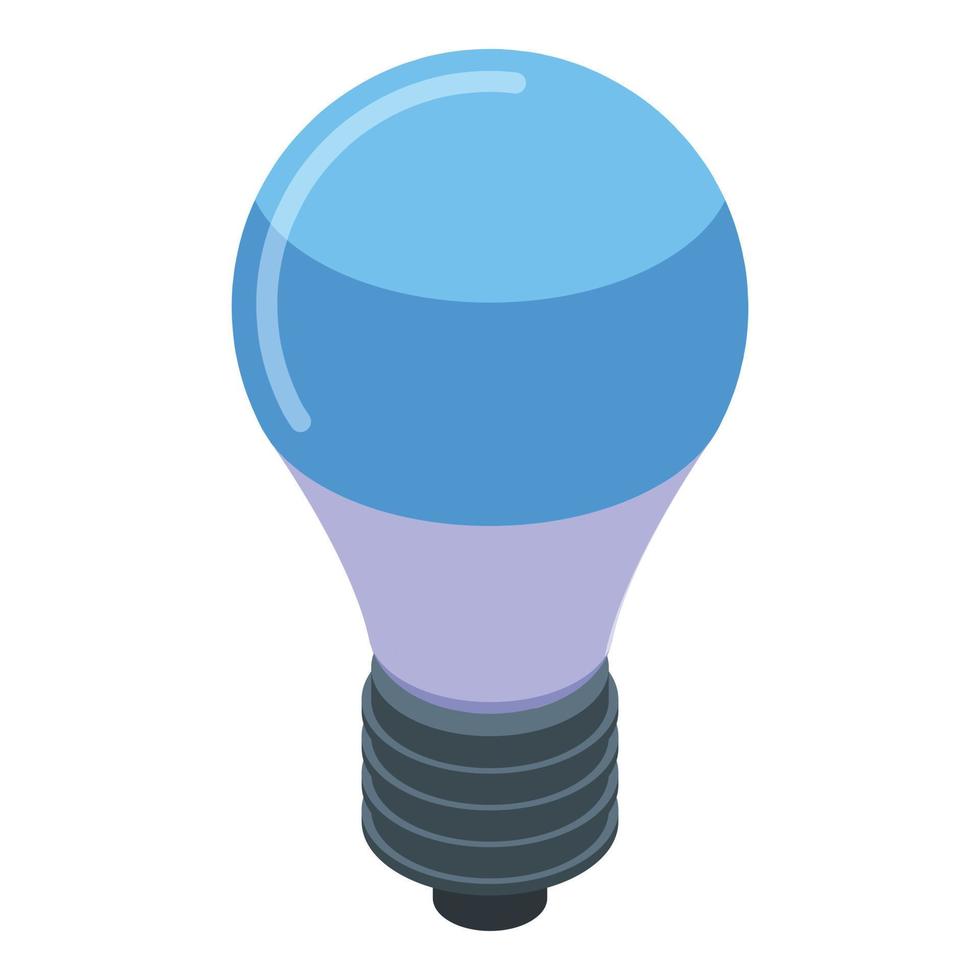 Modern blue bulb icon isometric vector. Smart idea vector