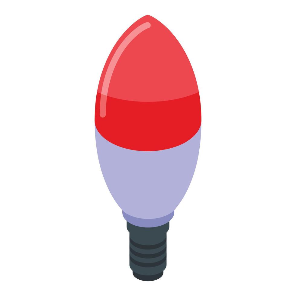 Red smart bulb icon isometric vector. Light lamp vector