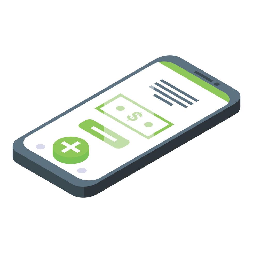 Phone online money support icon isometric vector. Investor help vector