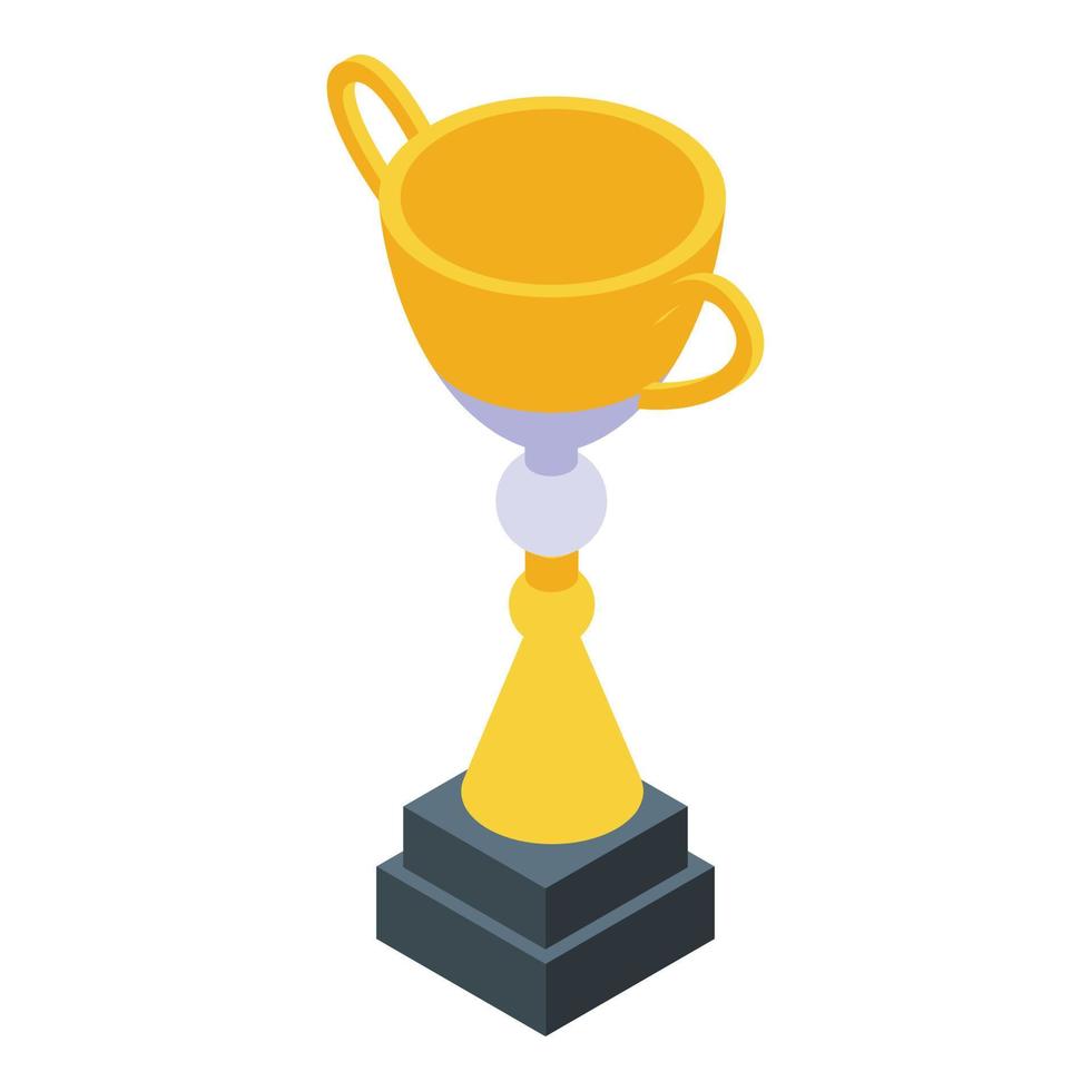 Gold cup icon isometric vector. Trophy champion vector
