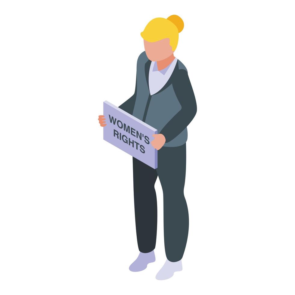 Help woman rights icon isometric vector. Women protest vector