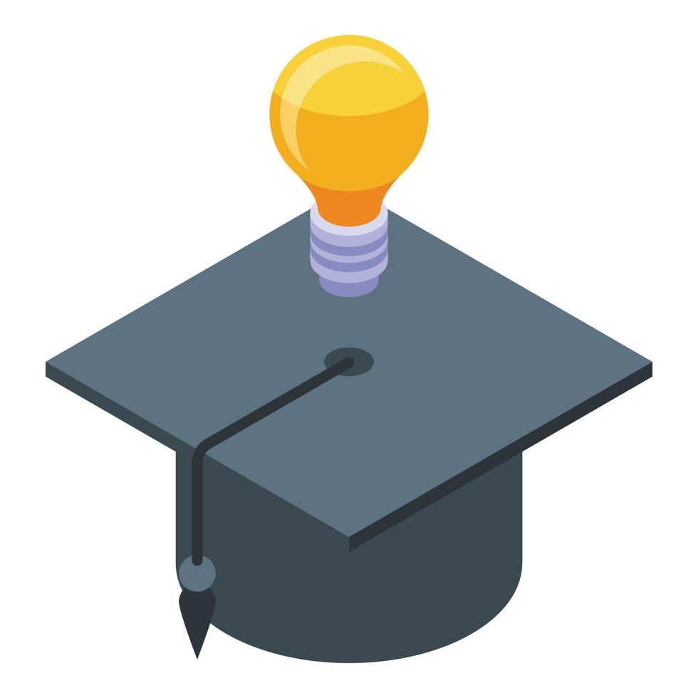 Business school graduation hat icon isometric vector. Graduate cap vector