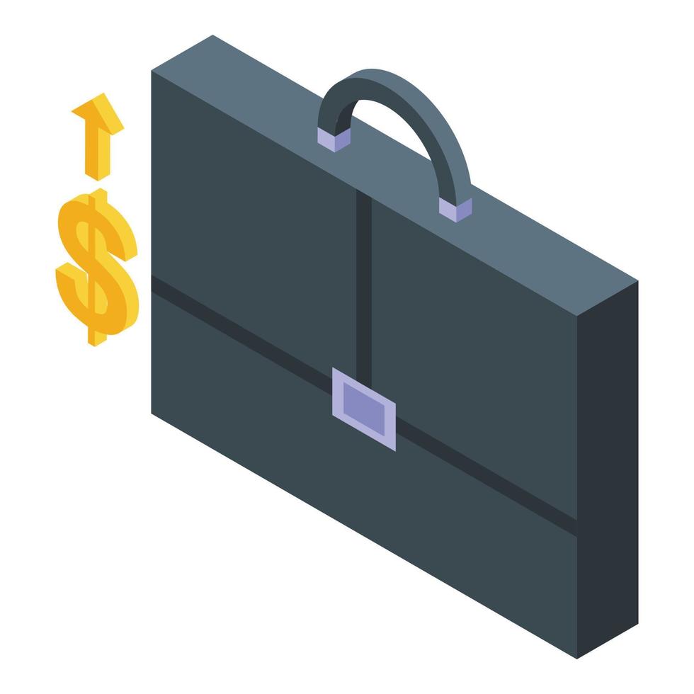 Briefcase icon isometric vector. Work bag vector