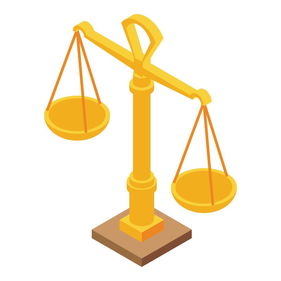 Judge balance icon isometric vector. Weight scale vector
