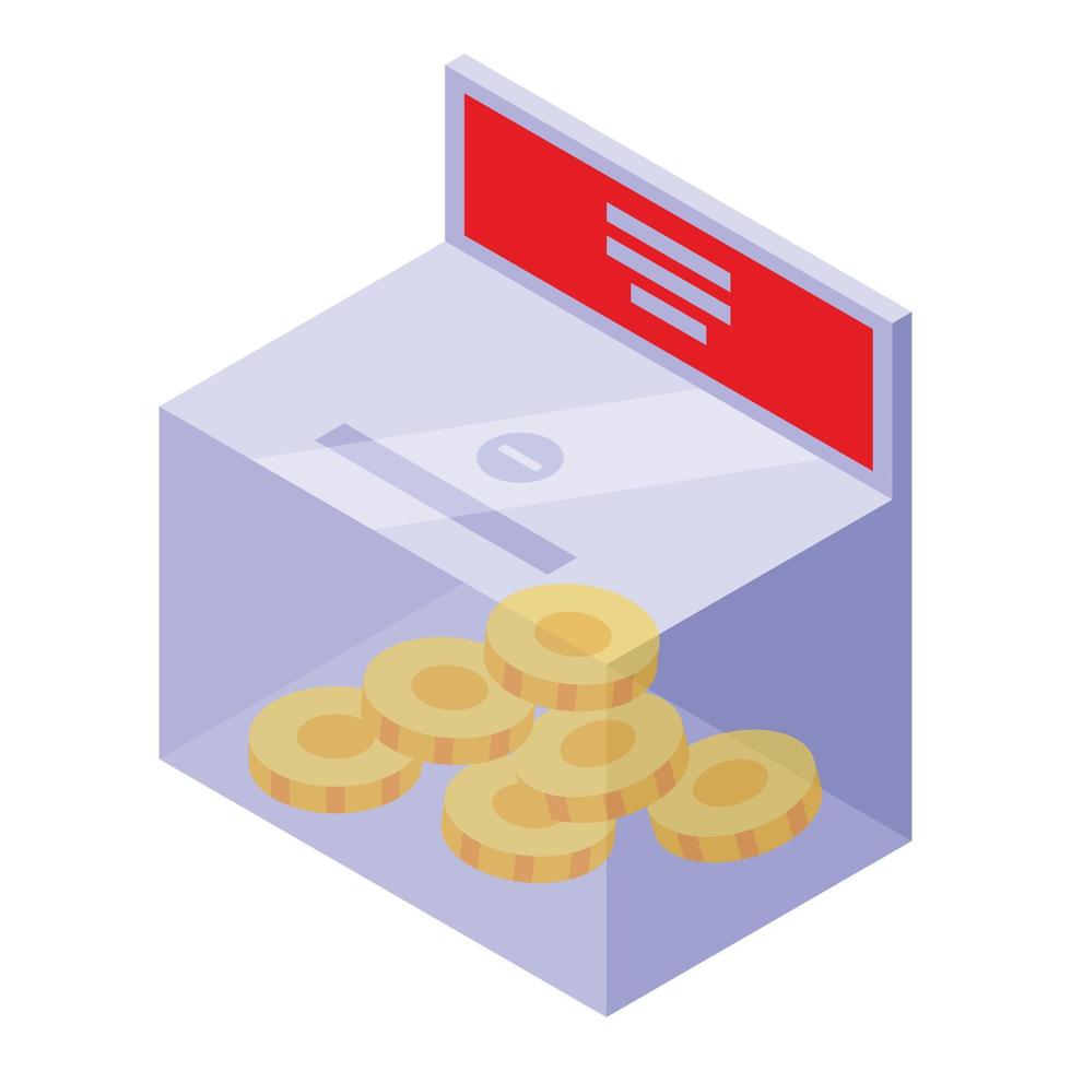 Money box support icon isometric vector. Financial help vector