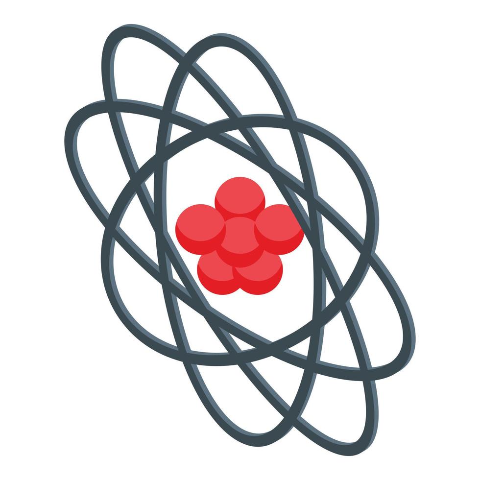 Atom structure icon isometric vector. Electron model vector