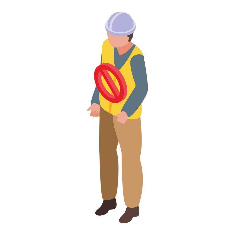 Fired worker icon isometric vector. Fire emergency vector