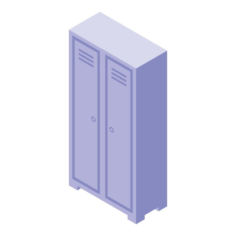 School locker icon isometric vector. Door room vector