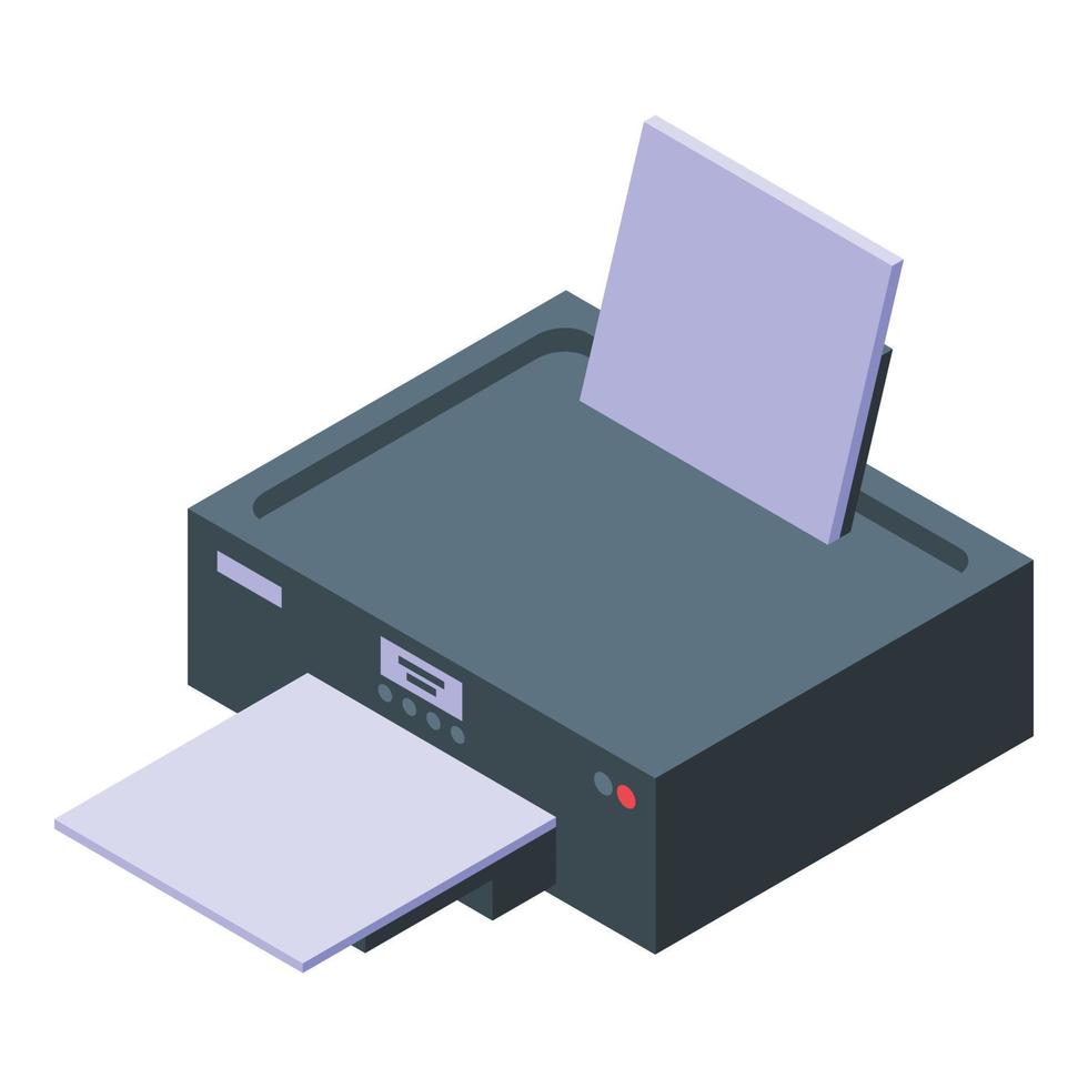 Bank printer icon isometric vector. Office desk vector