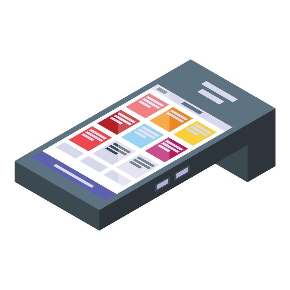 Pos terminal icon isometric vector. Card payment vector