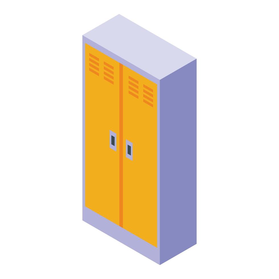Gym locker icon isometric vector. Open room vector