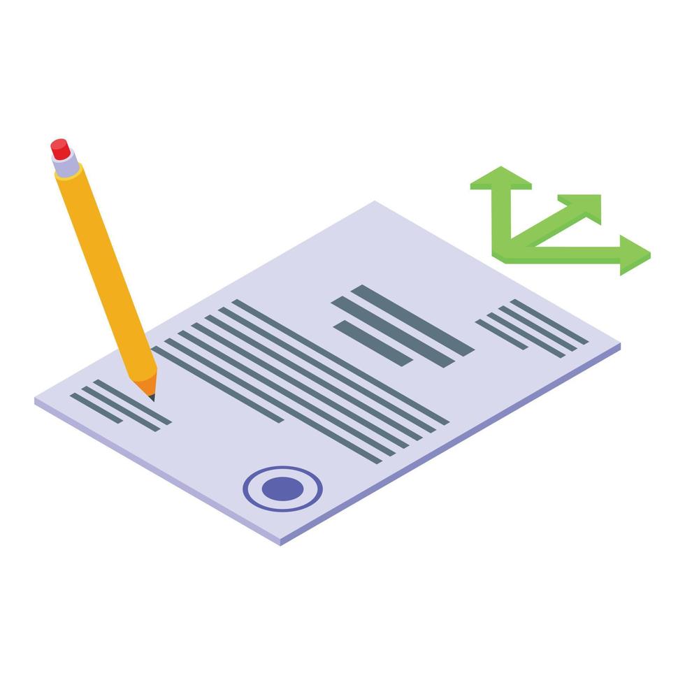 Credit document icon isometric vector. Report score vector