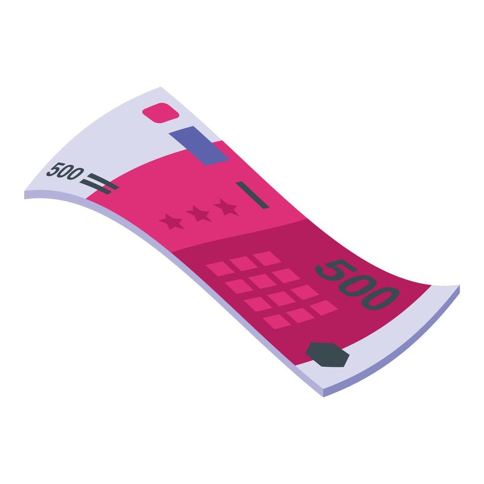 Euro banknote icon isometric vector. Money note vector