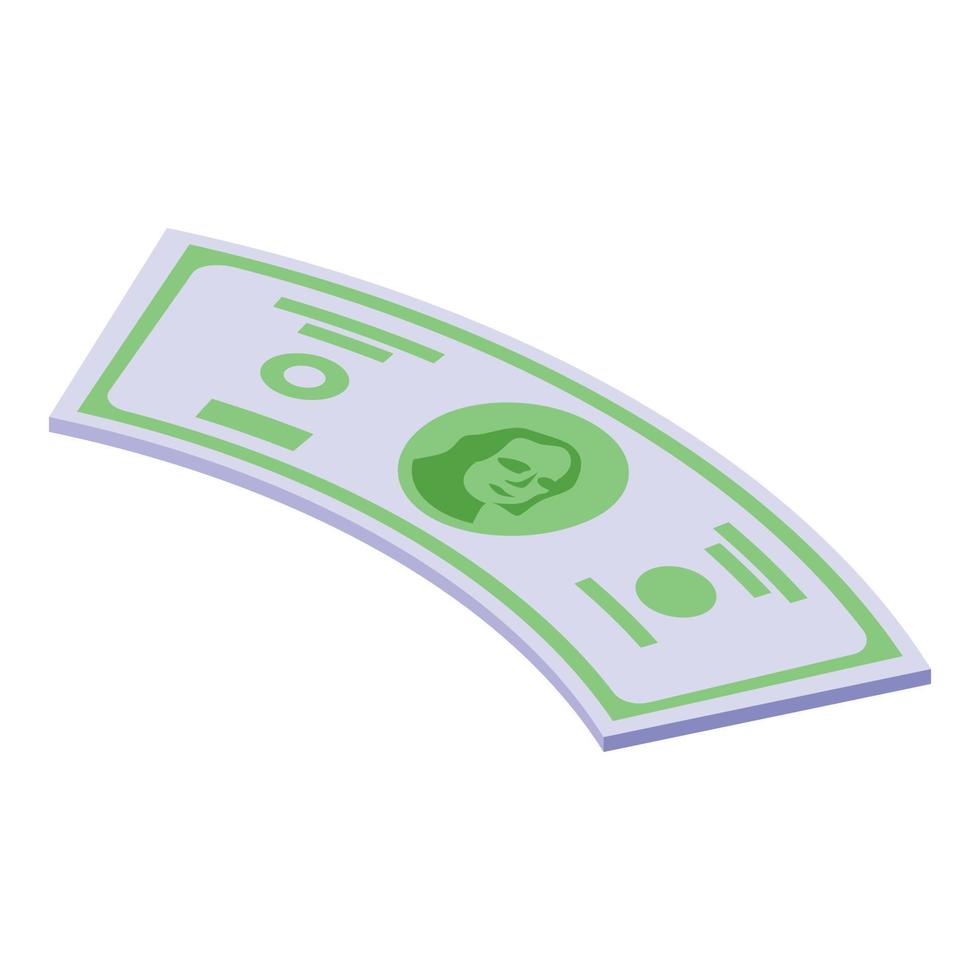 New dollar paper icon isometric vector. Money cash vector