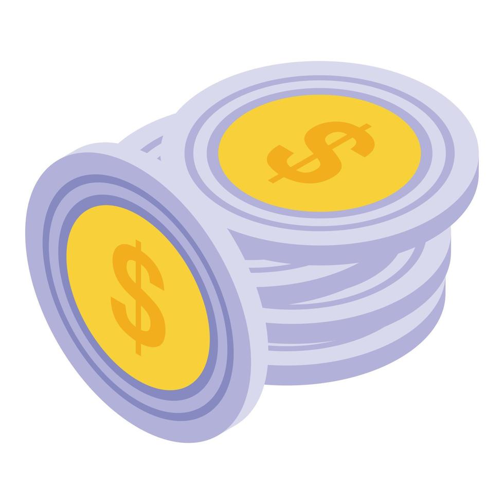 dólar monedas icono vector isométrico. moneda de dinero