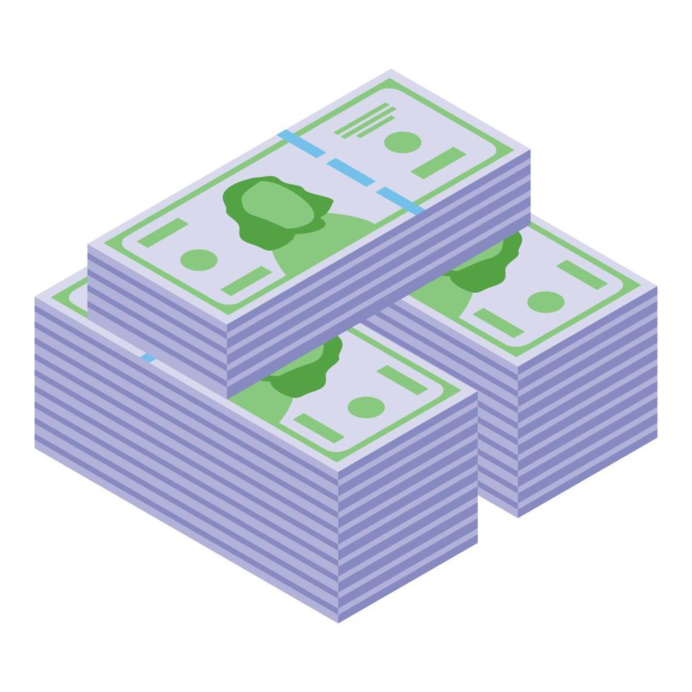 Dollar cash stack icon isometric vector. Money pile vector