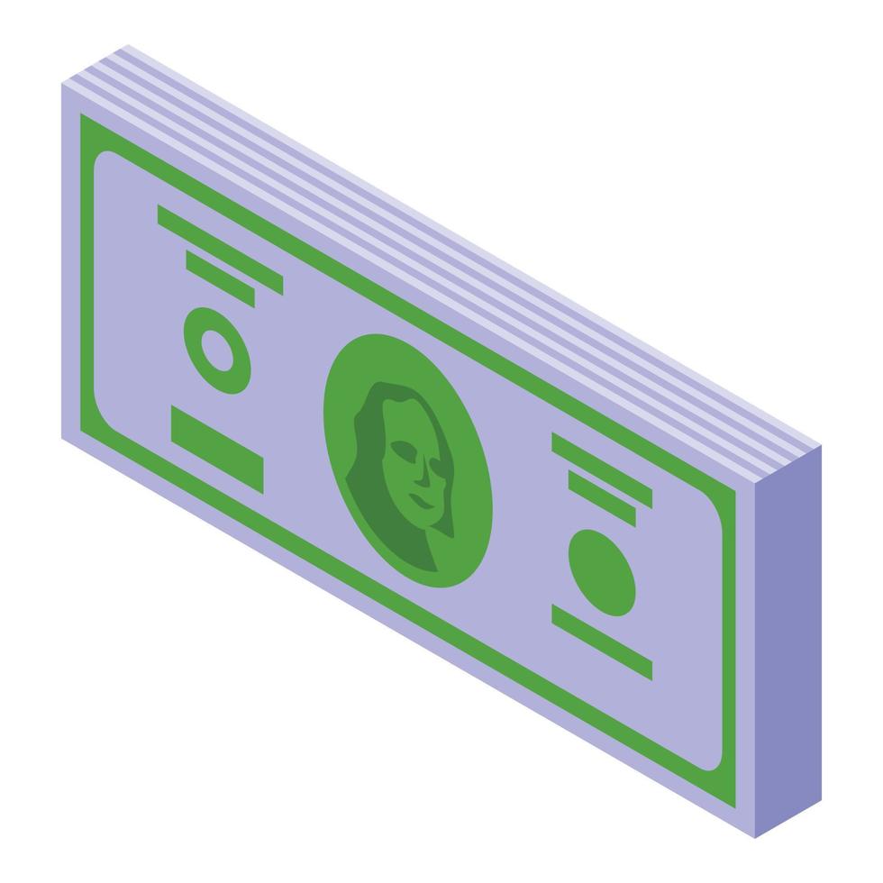 icono de dólar en efectivo vector isométrico. papel moneda