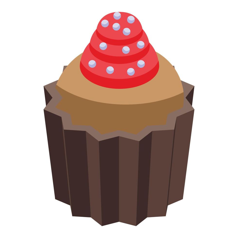 Cupcake icon isometric vector. Cake cup vector