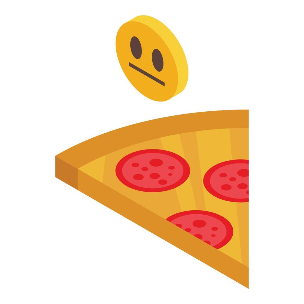 Pizza slice icon isometric vector. Cheese food vector