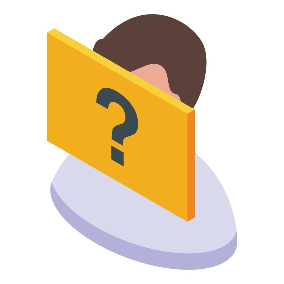 Question identity icon isometric vector. User avatar vector