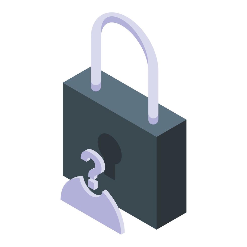 Identity padlock icon isometric vector. Information lock vector