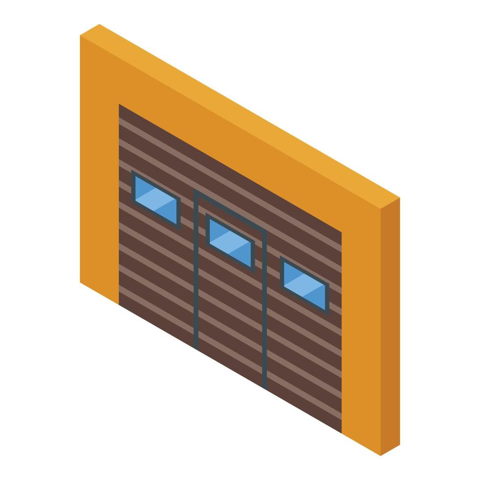 icono de puerta de puerta automática, estilo isométrico vector