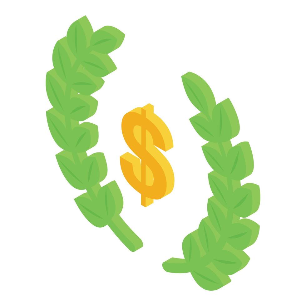 Success laurel icon isometric vector. Wreath leaf vector
