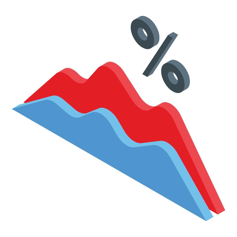 Bank money graph icon isometric vector. Growth stack vector
