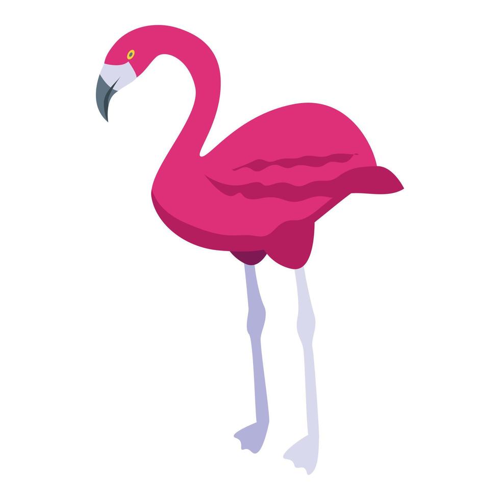 Pretty flamingo icon isometric vector. vector