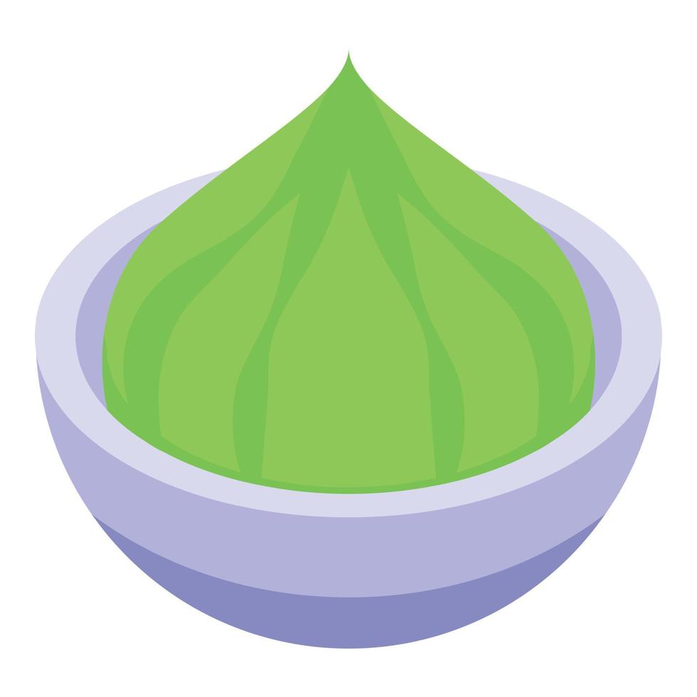 Wasabi cream icon isometric vector. Asian green food vector