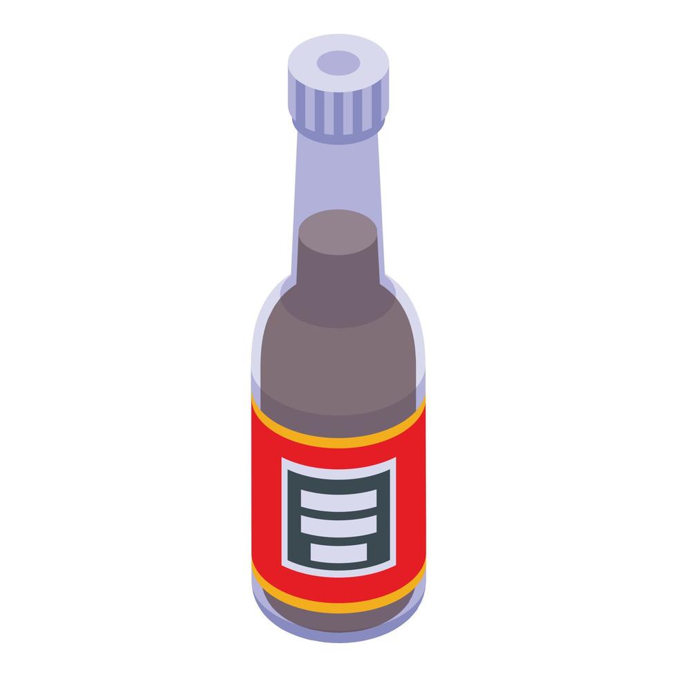 Glass soy bottle icon isometric vector. Japanese sauce vector
