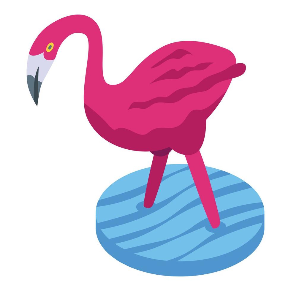 Flamingo icon isometric vector. Pink bird vector