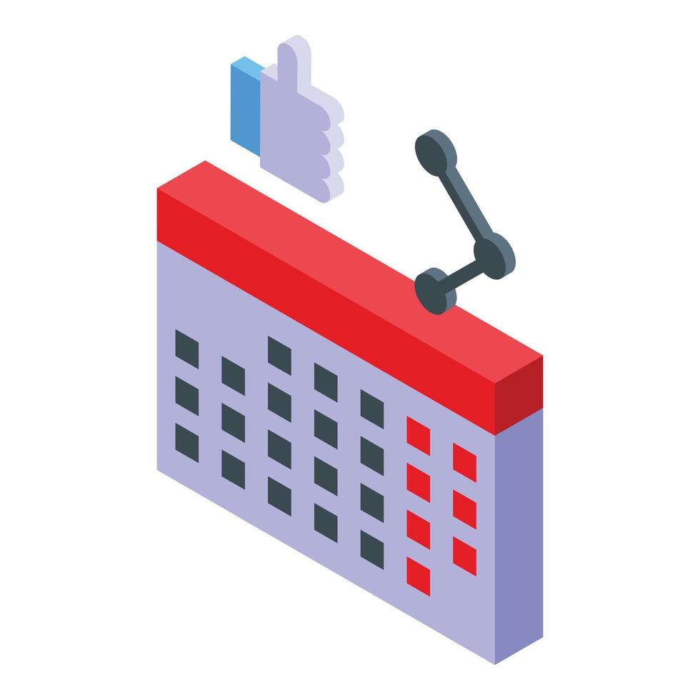 Network calendar icon isometric vector. Schedule week vector