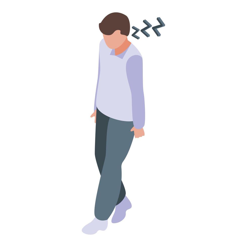 Sleeping walking boy icon isometric vector. Sleep man vector