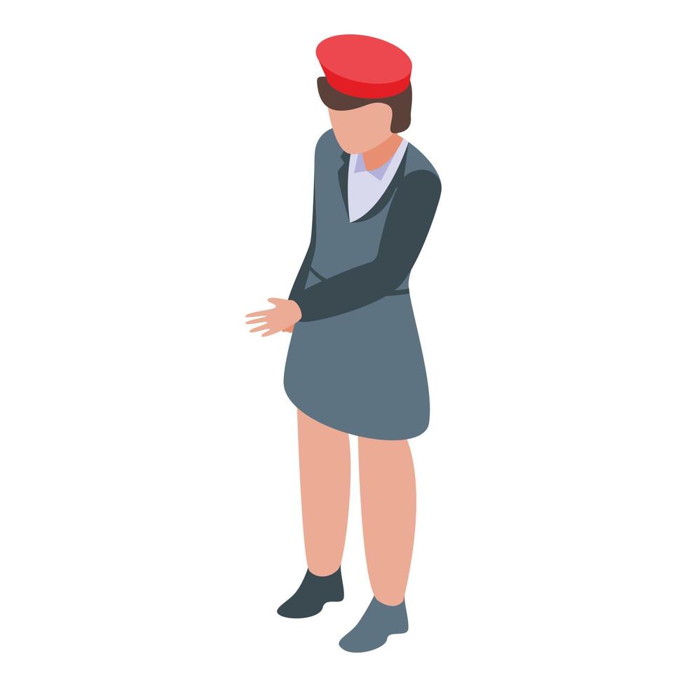 Stewardess icon isometric vector. Flight crew vector