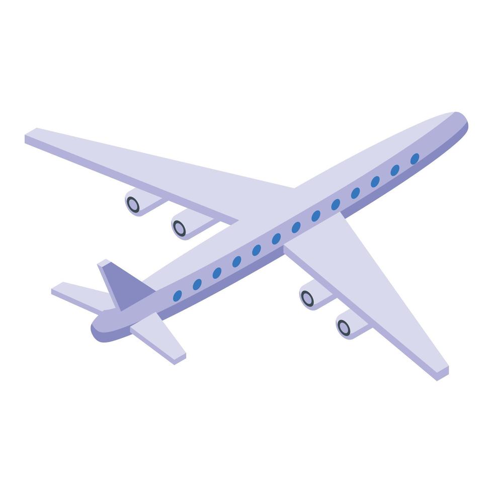 Flying airplane icon isometric vector. Travel plane air vector