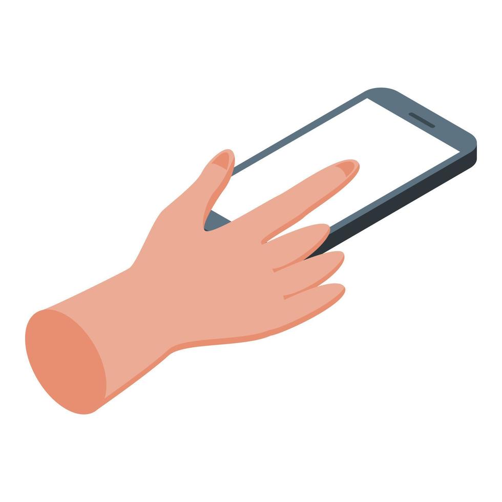 Touch smartphone icon isometric vector. Hand phone vector