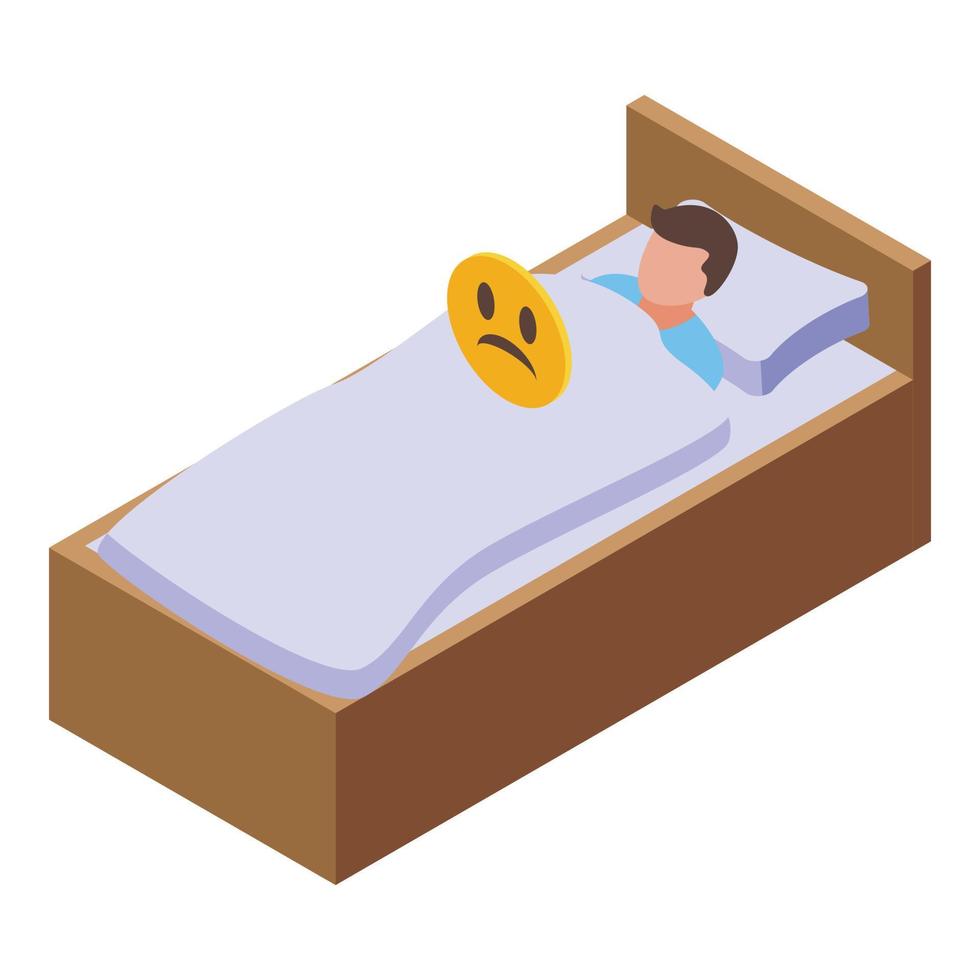 Bed jet lag icon isometric vector. Sleep insomnia vector