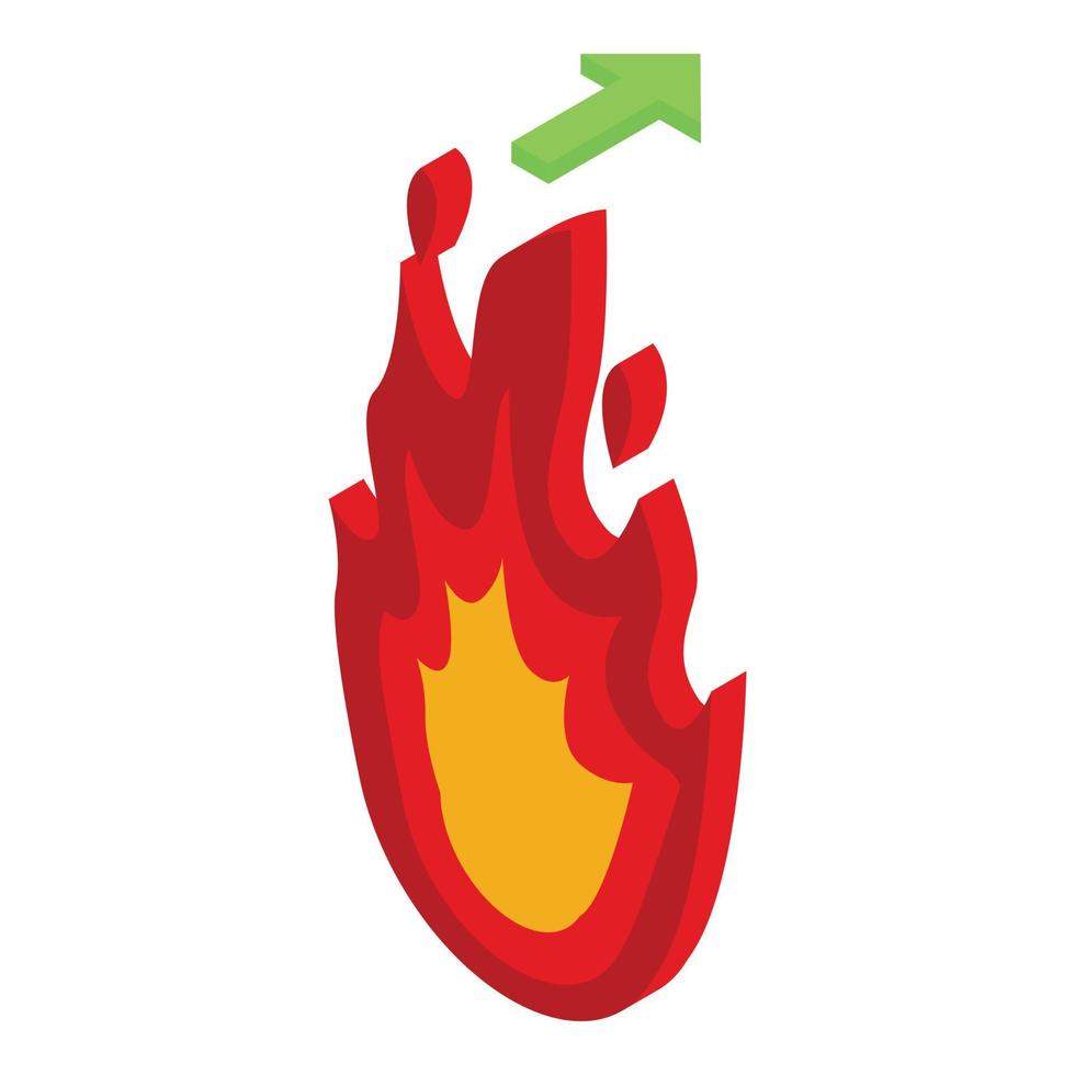 icono de evacuación de incendios vector isométrico. plan de seguridad