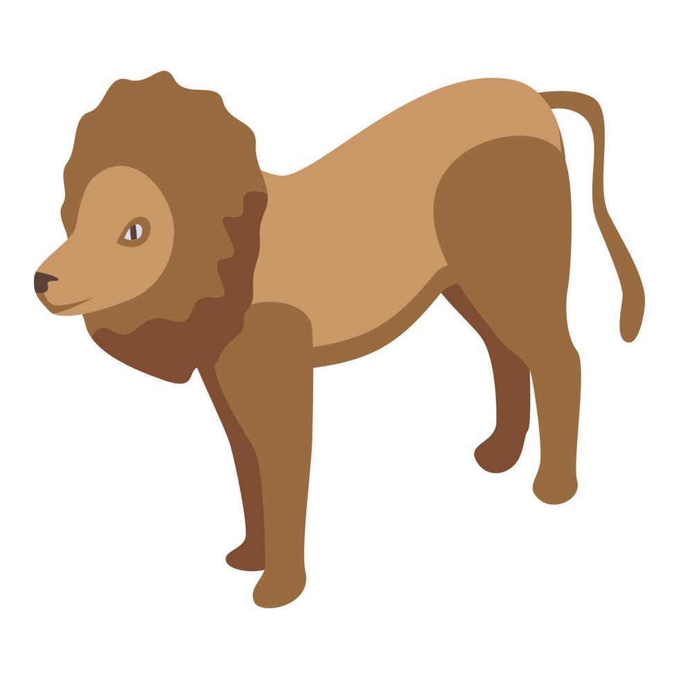 vector isométrico del icono del león safari. lindo rey de la selva
