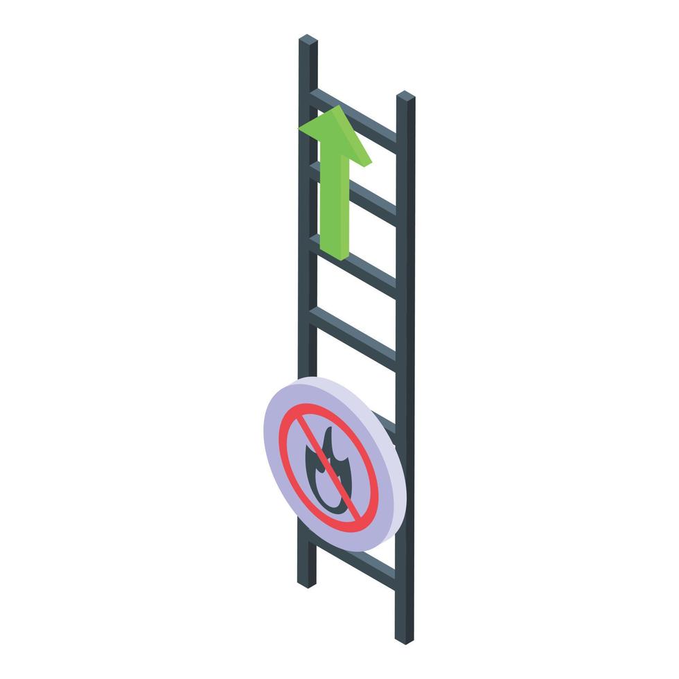 Evacuation ladder icon isometric vector. Fire exit vector