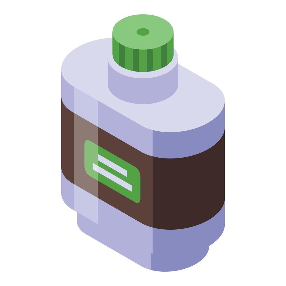 Water flask icon isometric vector. Leather bottle vector