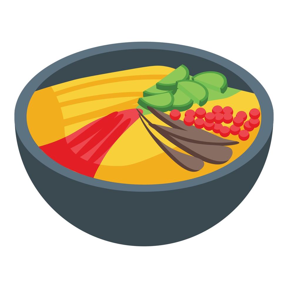 Korea food bowl icon isometric vector. Korean dinner vector