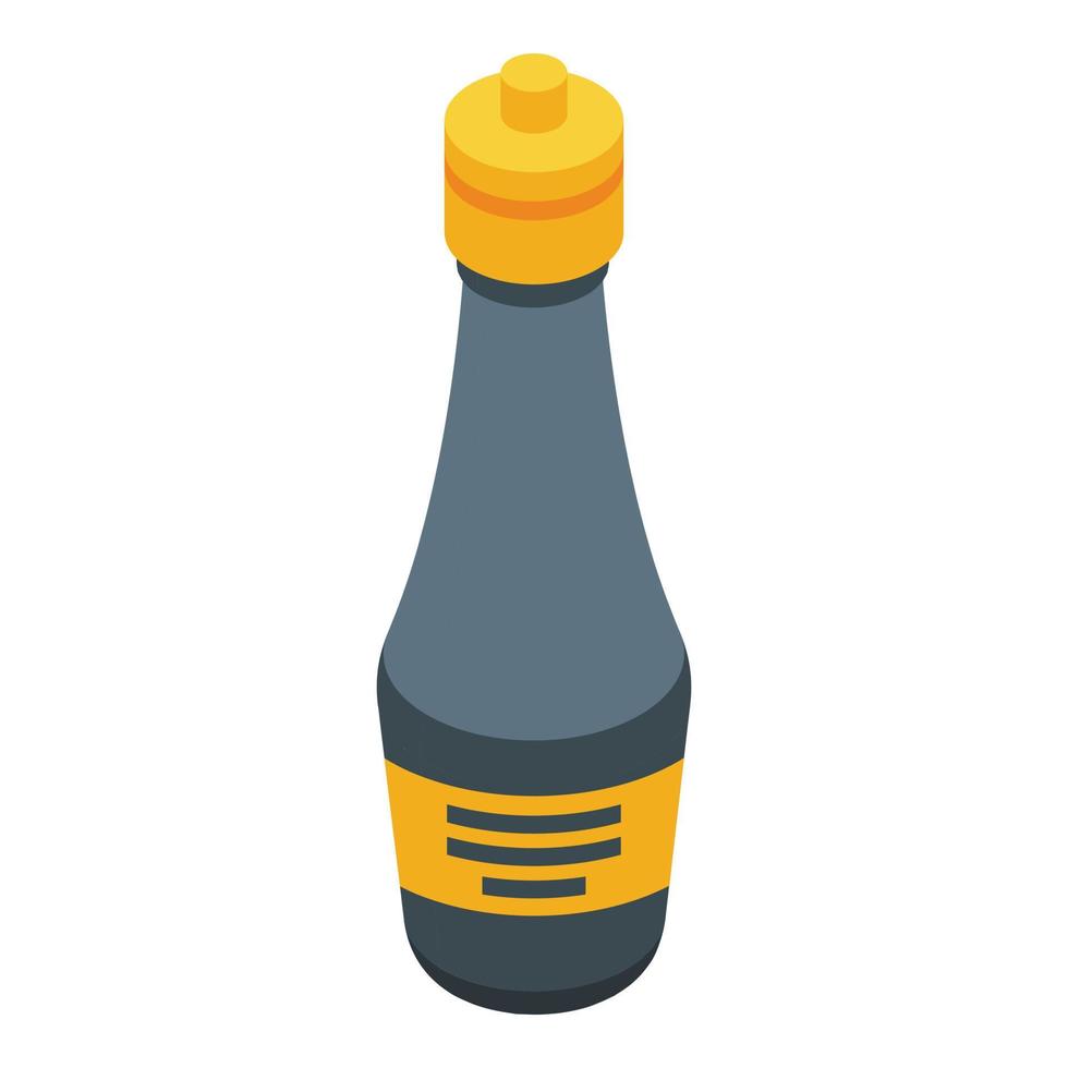 Plastic soy bottle icon isometric vector. Chinese sushi soy vector