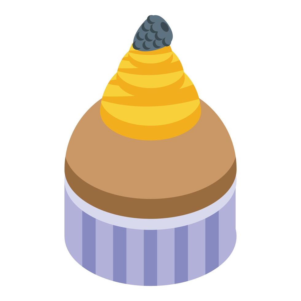 Bakery muffin icon, isometric style vector