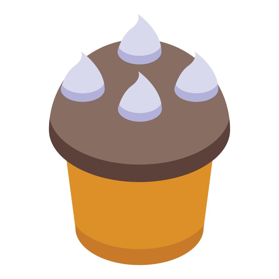 Cupcake muffin icon, isometric style vector