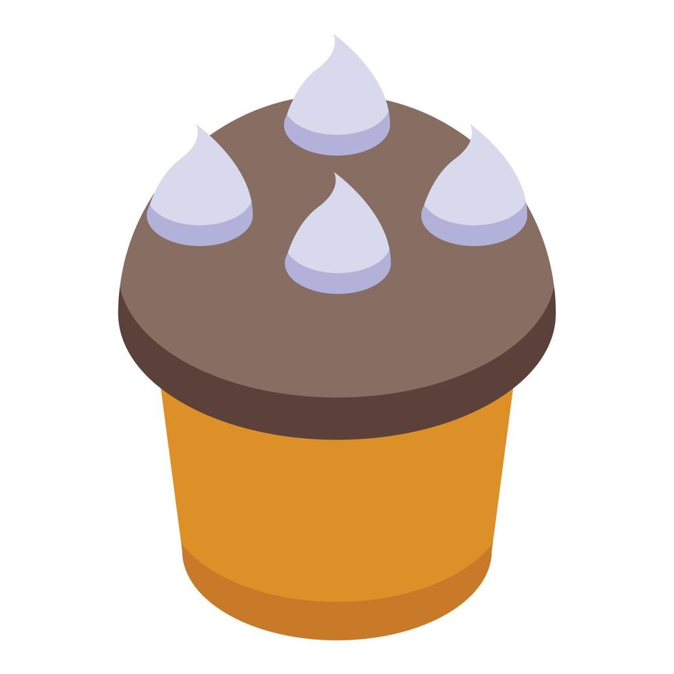 icono de muffin de cupcake, estilo isométrico vector