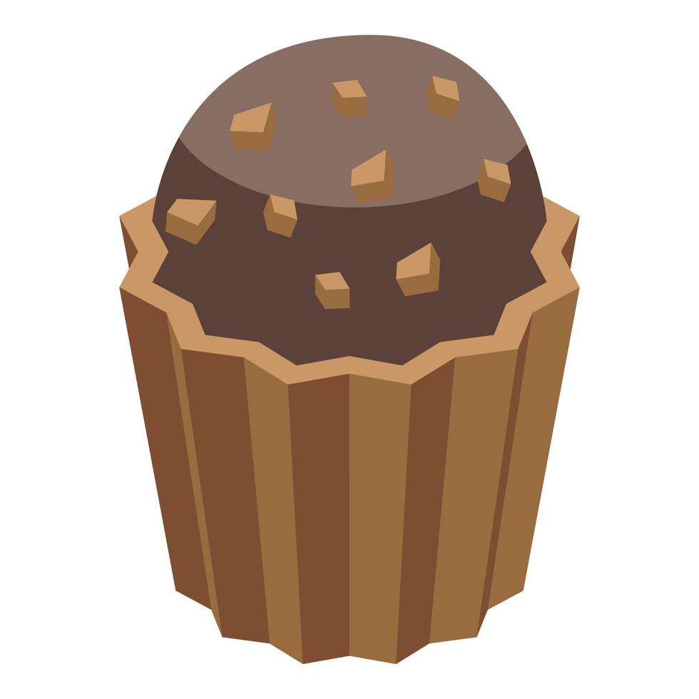 Sweet muffin icon, isometric style vector