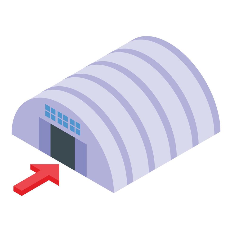 Warehouse hangar icon isometric vector. Logistic storage vector