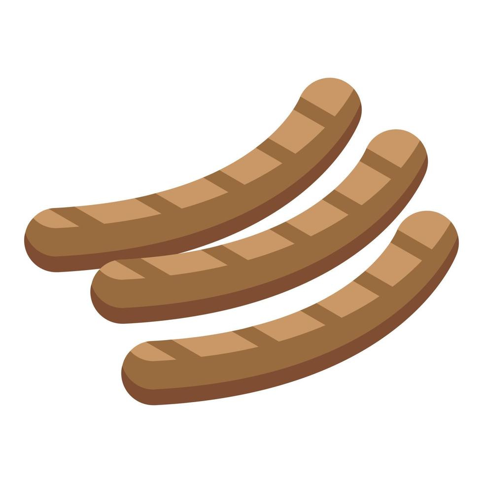 Grilled sausage icon isometric vector. Grill bbq sausage vector